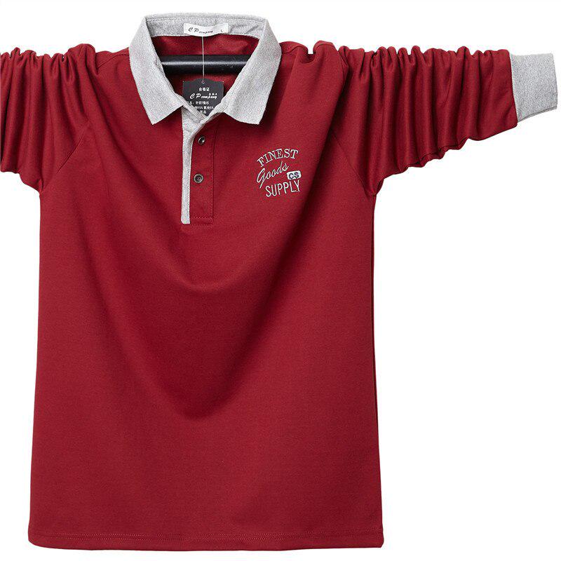 2020 Long Polo Shirt Mens Stand Collar Polo Shirts Embroidery Casual Cotton 6XL Full Tops POLO Shirt