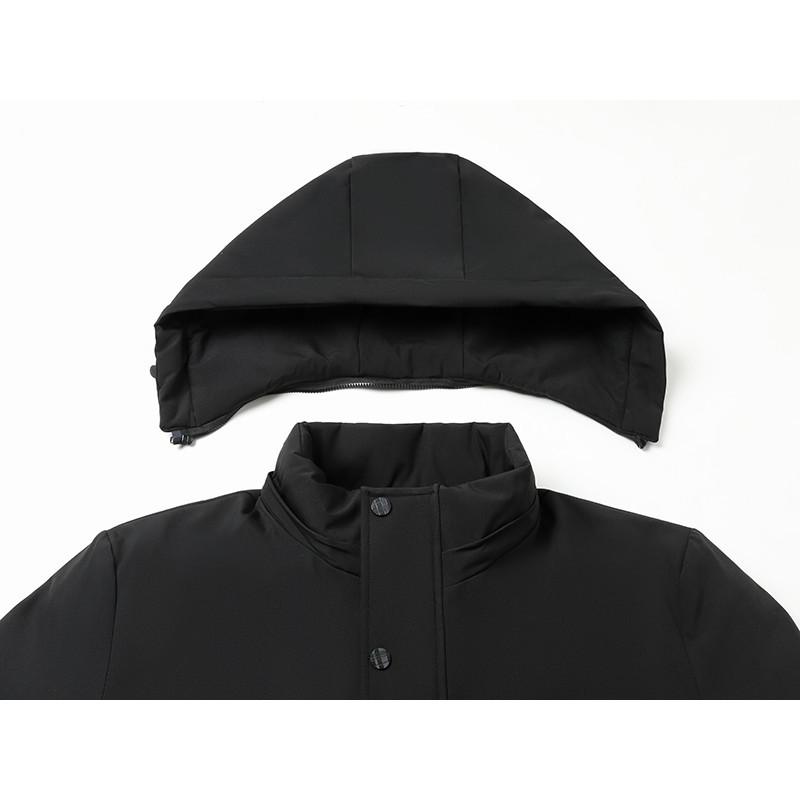 Men's Detachable Hooded Cotton Coat for Business Casual Dads