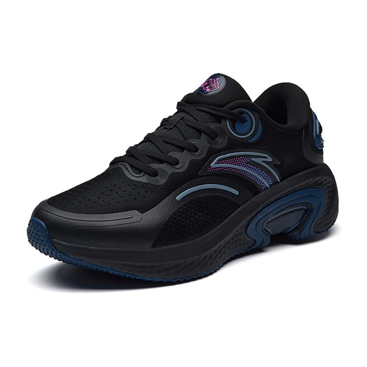 Anta Urban Wandering Run Lightweight Low top Running Shoes Men's Black Gray Blue 112235556-1