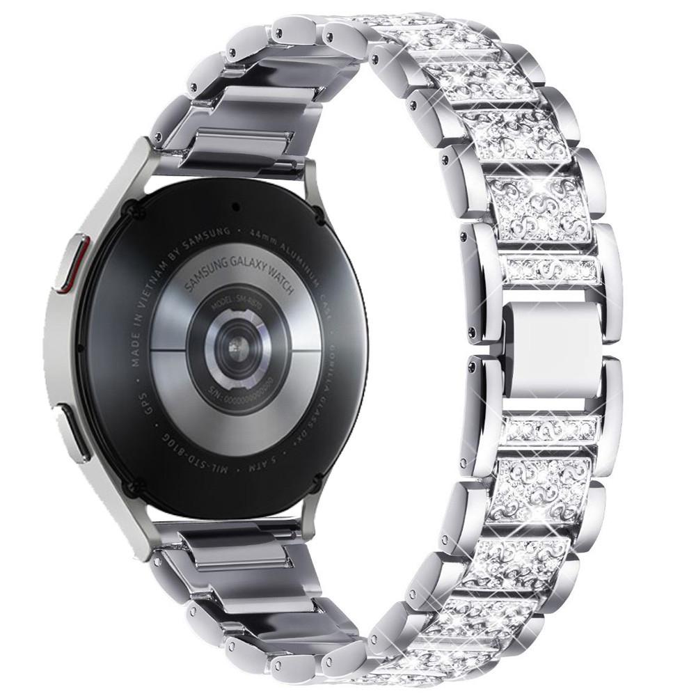 

20mm 22mm Band for Samsung Galaxy Watch 4/5 44mm 40mm/6 Classic/5 pro 45mm 47mm Diamond bracelet correa Huawei GT 2/2e/3/4 strap Galaxy 4-4 Classic серебряный