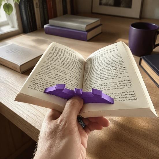 Dark Style Stationery Bat Book Page Holder, 3D Printed Gothic Bookmark, Niche Ornament Lightweight Portable Spreader for Home And Commuting Use Gadget