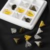 20pcs 50pcs 100pcs Metal Two-leaf Speaker Retro Flower Tray Bead Caps Hat Headgear Out Parts for DIY Jewelry Making Accessories