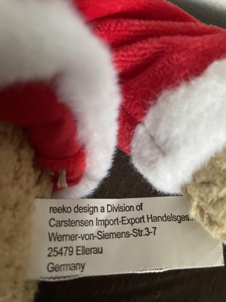 [USED] German-made teddy bear Christmas stuffed animal