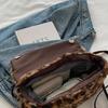 Fashion Leopard Plush Single Shoulder Bag Reusable Simple Casual Crossbody Bag Large Capacity Tote Bags for Women
