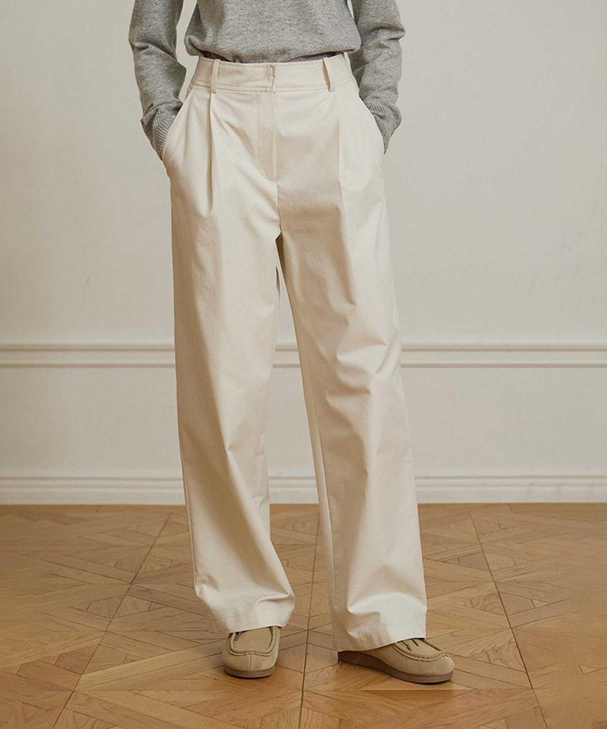 NONLOCAL One-Tuck Baggy Pants - Light Beige