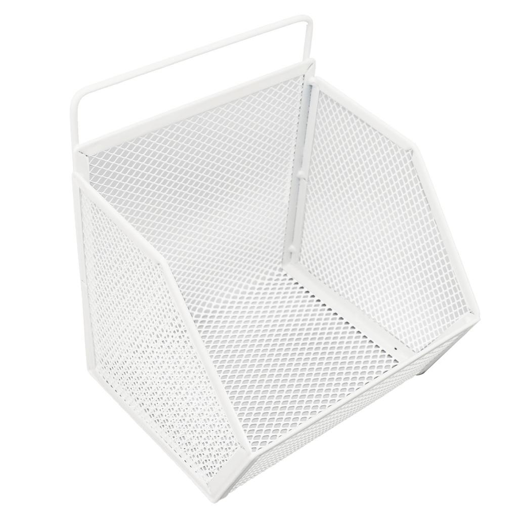 Hanging Wire Basket 13.2x10x15cm Adhesive Metal Small Wire Storage Basket for Kitchen Bathroom Bedroom