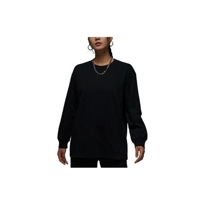 Solid Color Casual Crew Neck Long Sleeve T-Shirt Women Tops Black FD7174-010