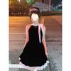 Pure Desire Temperament High Waist and Thin Bow Sleeveless High-end Dress Small Black Short Skirt
