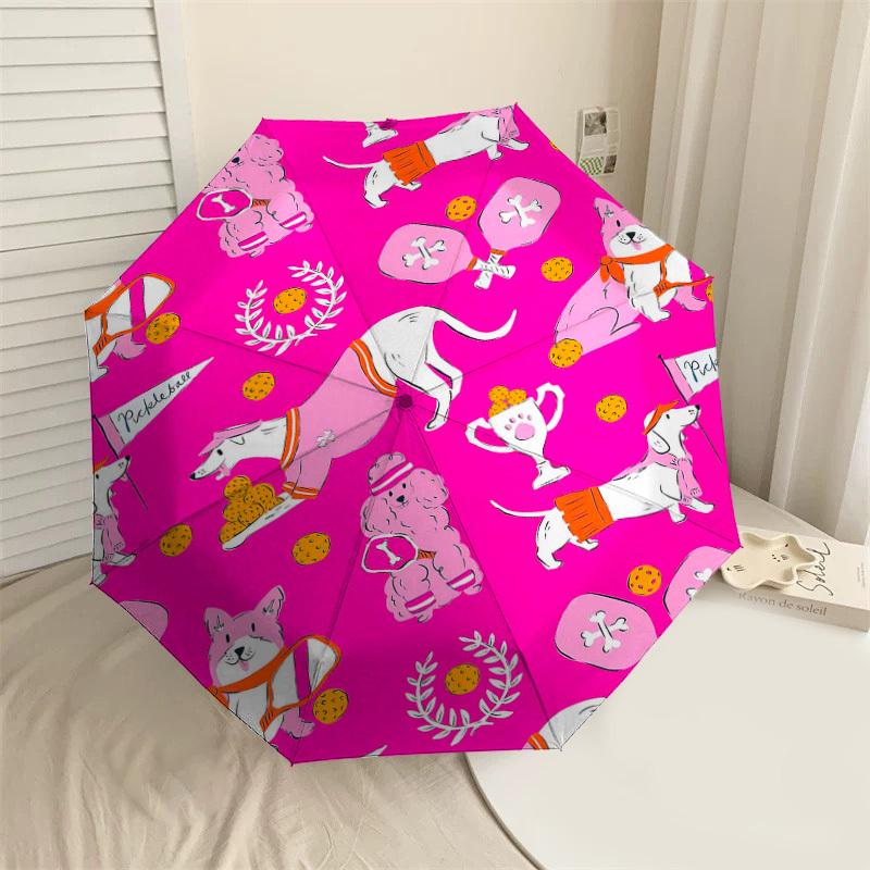 

1PC Pickleball Dogs Umbrella-8-Rib Reinforced, Automatic Open, Lightweight & Durable, Fashion Accessory for Outdoor-L0307