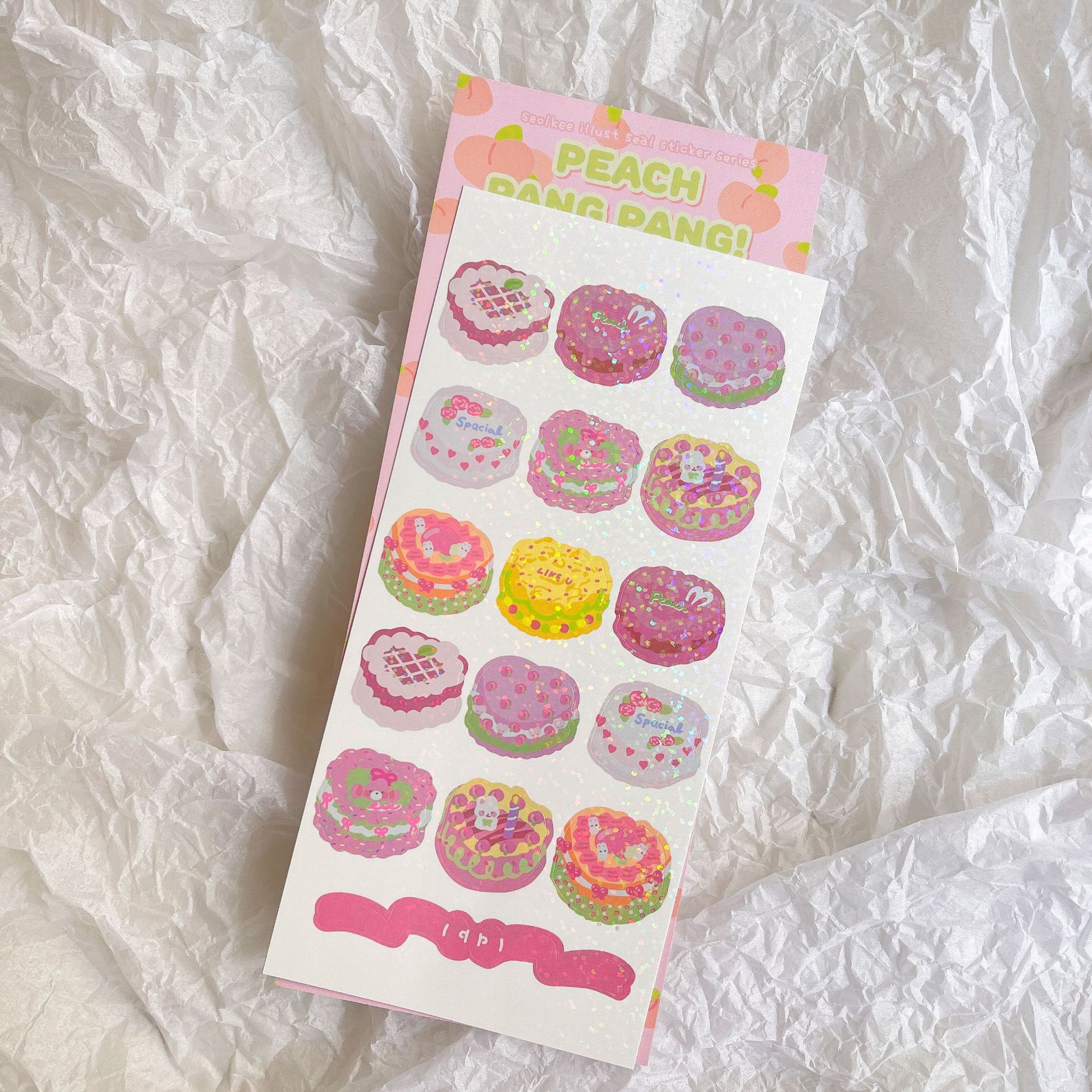 

Маленький медведь Кролик Торт Сверкающий BlingBling Лазерная Наклейка Ручная Учетная Запись Украшения Наклейка