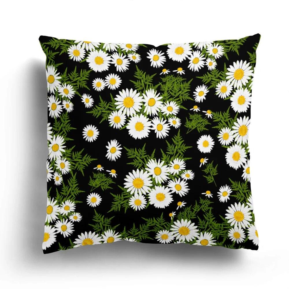 Fashion Pillowcase Cushion Cover Home Decoration Sofa Small Fresh Flower Chrysanthemum