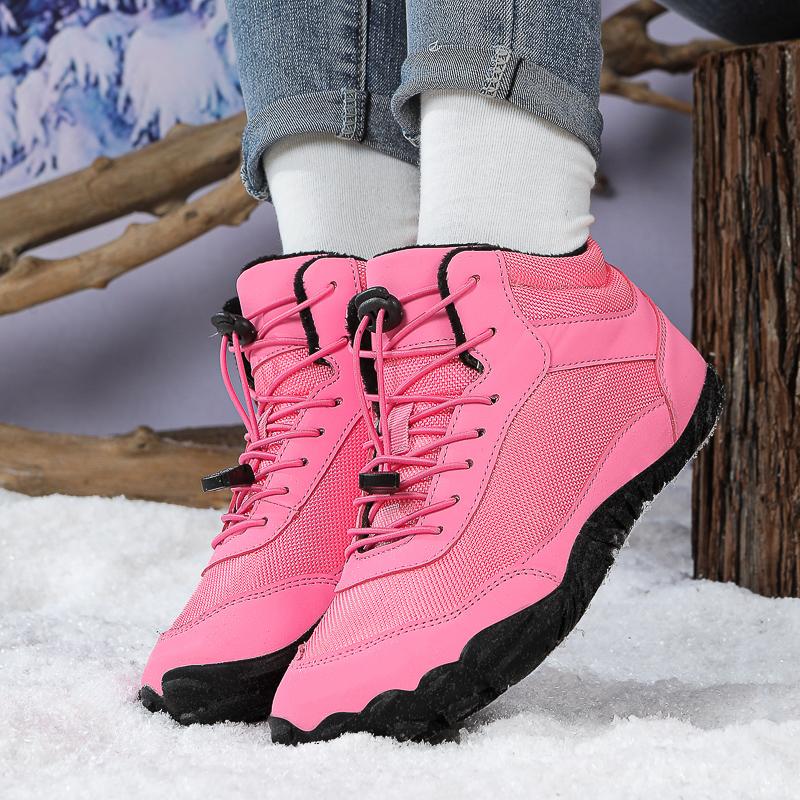 Warm Snow Boots Fashion High-top Winter Walking Shoes Men Women Plush Warm Cotton Shoes Non-slip Outdoor Hiking Sneakers