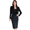 Medium Tight Long Size S GraciaCabaret Dress, Dress, Two-Piece Set, Sleeveless, Fit, Sleeves, Chic, Basic, Knee-Length, Black,