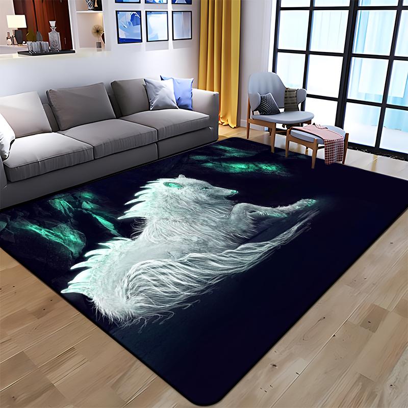 Best Selling Wolf Art Printed Carpet for Living Room Large Area Rug Soft Mat E-sports Chair Carpets Alfombra Gifts Dropshopping