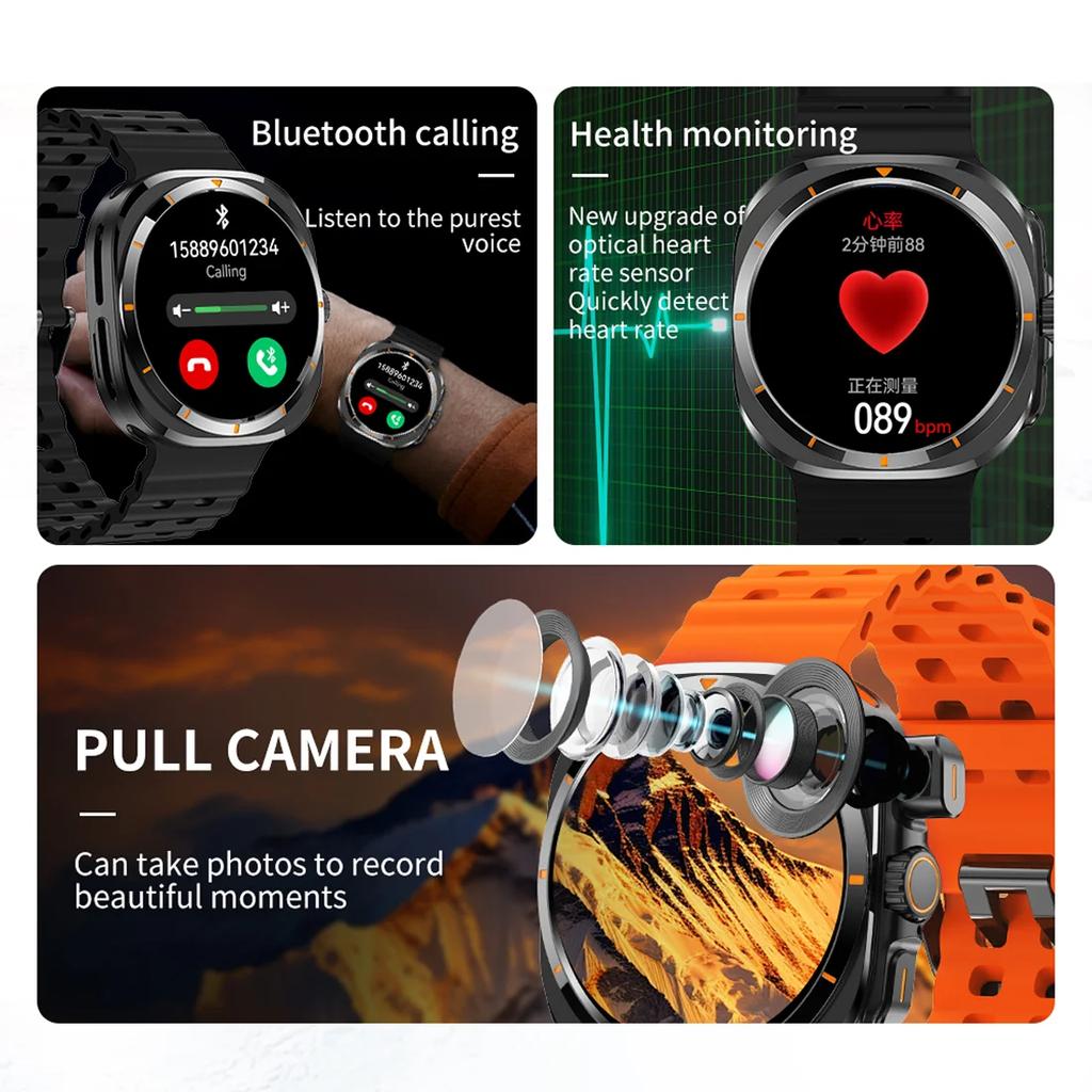 BW8 Smart Watch Support SIM Card Camera 400mah Battery Sports Mode Blood Pressure Oxygen Bluetooth Call Smartwatch