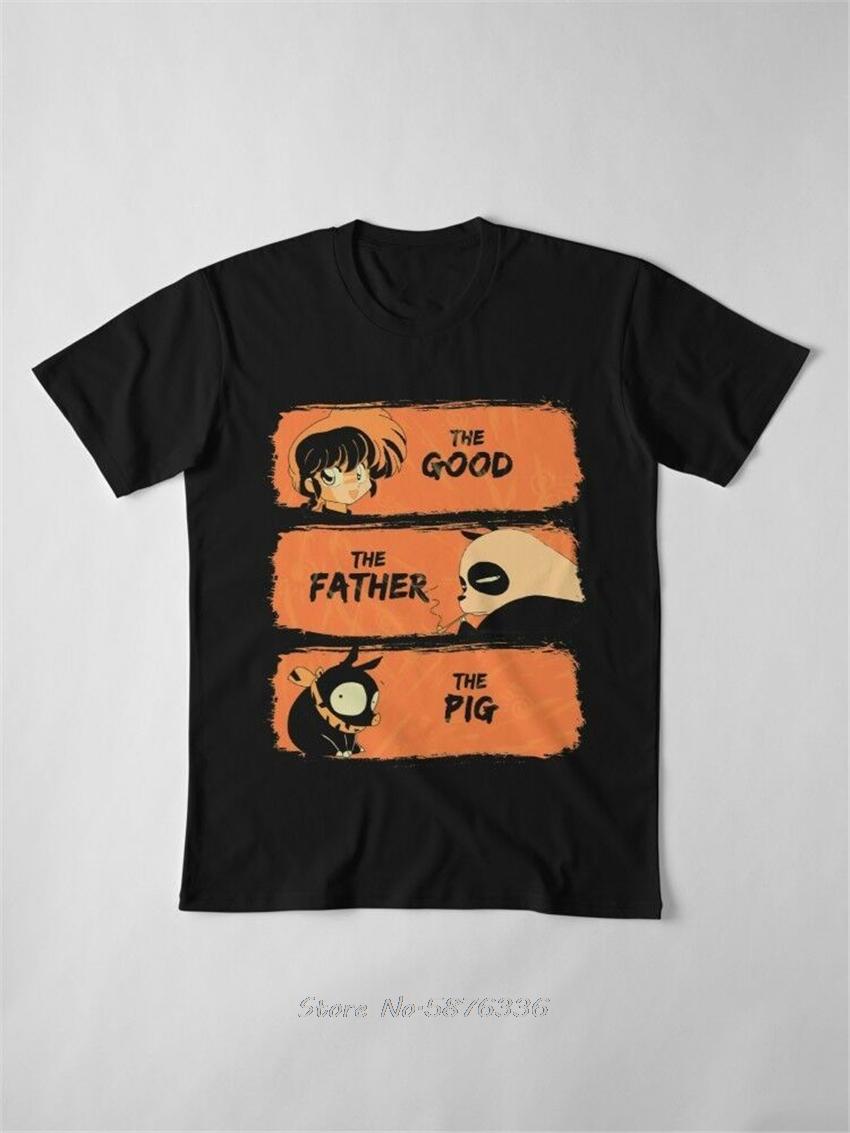 

Ranma 12 The Good Ranma The Father Panda The Pig Funny Black TShirt Printed T Shirt Unisex Cotton Oneck Tshirt Tees Tops S