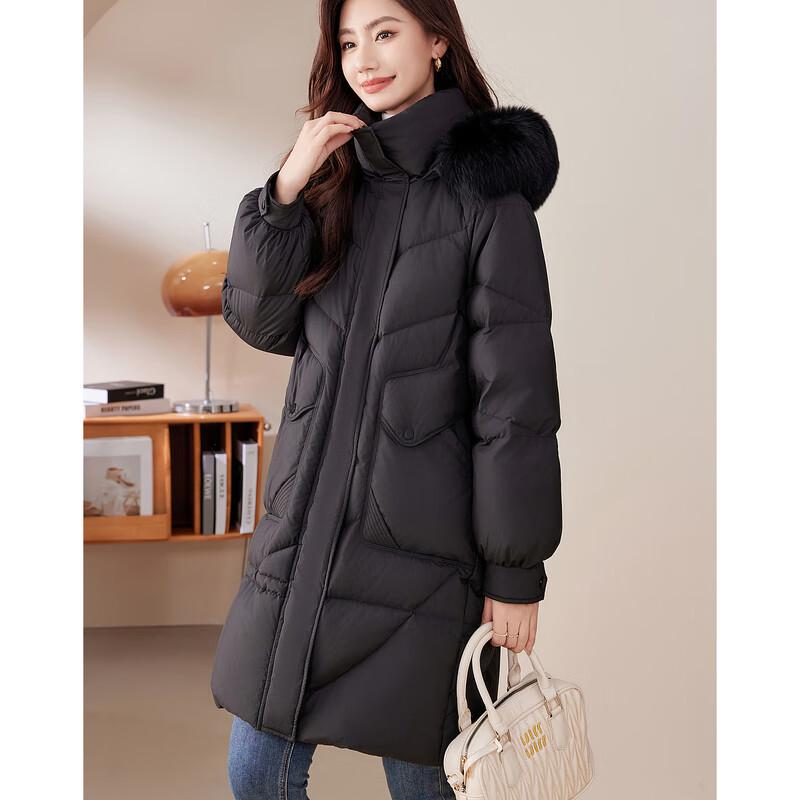 Sishui Nianhua Elegant Mid-Length Women's Down Jacket 235245Y1
