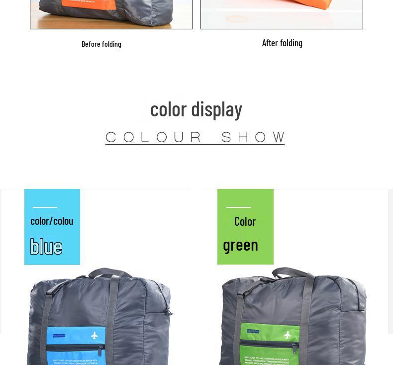 Foldable Large-Capacity Storage Bag with Printed Logo, Trolley Attachment, and Portable Design for Gym and Travel