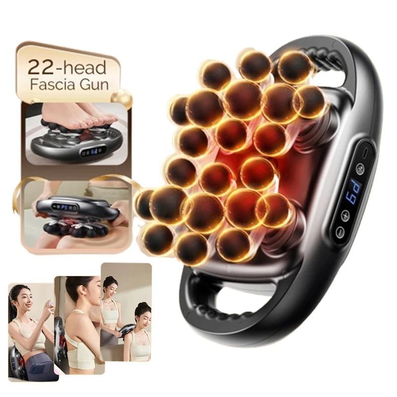 2026 New 22-Head Fascia Gun High-Frequency Vibration Body Massage Gun for Back Waist, Neck and Shoulder Muscle - JAIYORL Professional Gr
