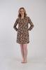 Women's Cotton Nightgown Long Sleeve L Vienetta Leopard Print Pockets