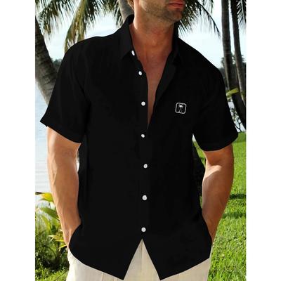 Herr Sommar Casual Lös Kofta Kortärmad Skjorta Trend T-shirt