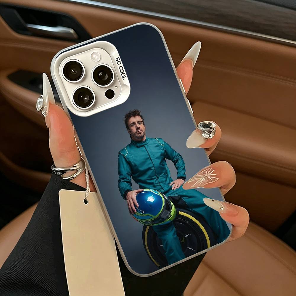 Spain- F-Fernando A-Alonso FA Phone Case For iPhone 17,16,15,14,13,12,11 Plus,Pro Max,XS,White Silver phone case iPhone17Air