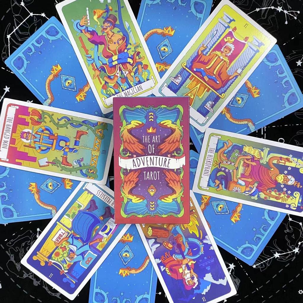 Atesswy Art of Adventure Tarot Deck A Whimsical and Vibrant 78 Card Deck with Standard X X - Guidebook, Size 4.75" 2.75" (120mm 70mm)
