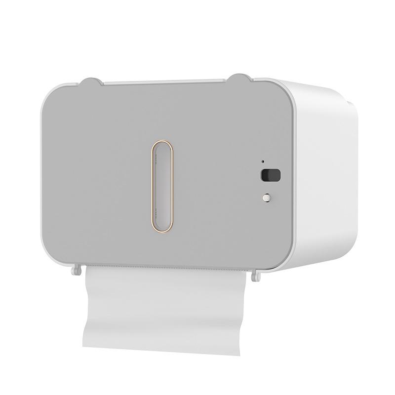 Smart Sensor Toilet Paper Holder, Automatic Wall-Mounted Dispensing, Punch-Free, Waterproof.