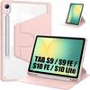 Coque pour Samsung Galaxy Tab S9 / S9 FE / S10 FE / S10 Lite, Etui Rotatif avec Porte-Stylet - Rose