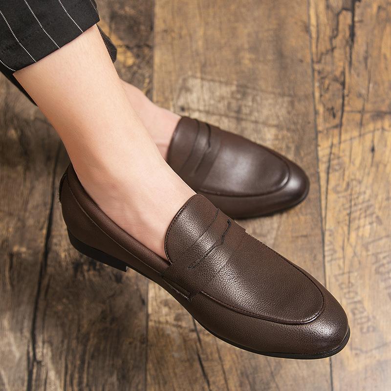 Hairstylist Small Leather Shoes British Size Casual Shoes Summer Breathable Lazy Beanie Shoes