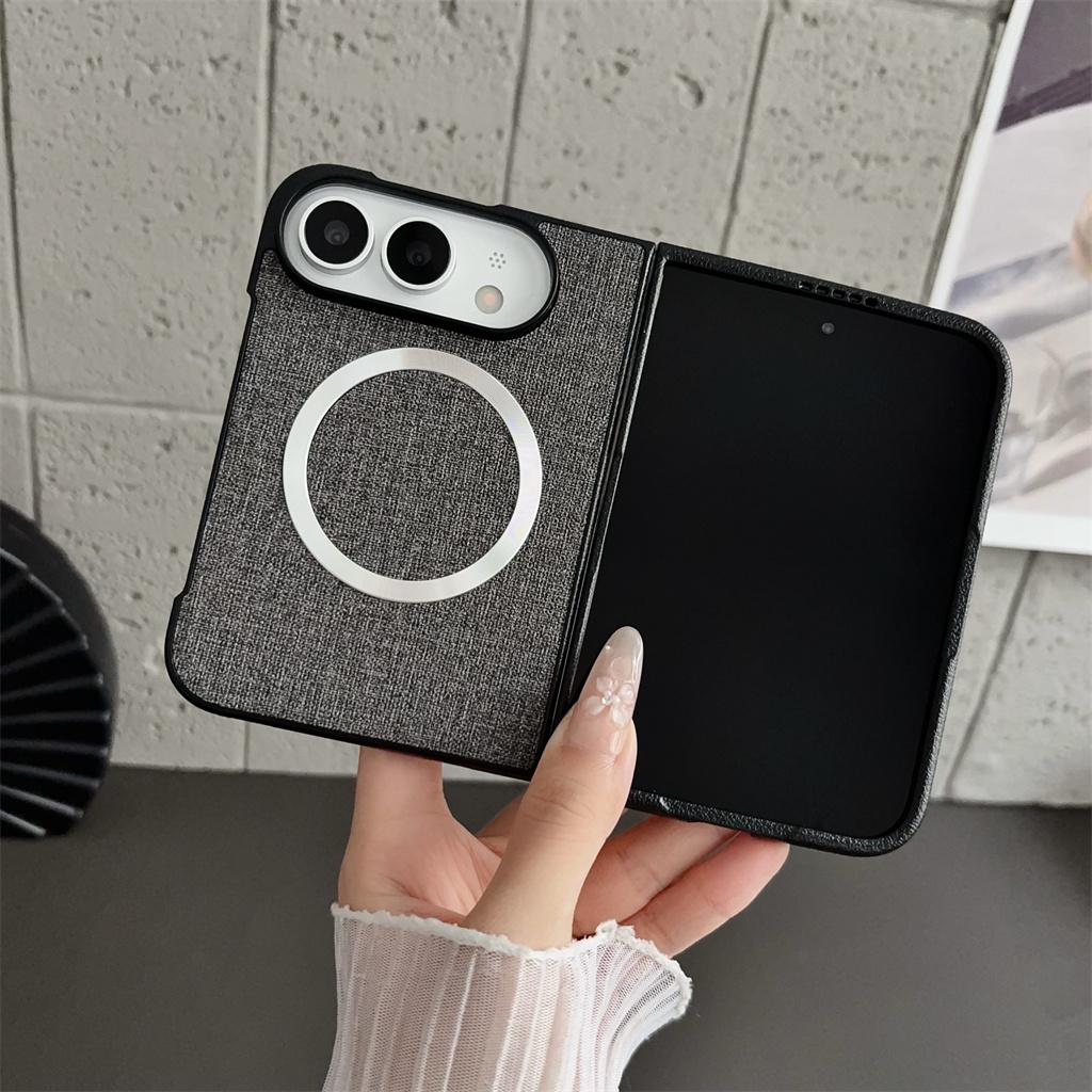 Cloth Pattern for Magsafe Magnetic Phone Case For Apple iPhone Ultra 18 Fold Wireless Charge Protective Shockproof Hard Cover