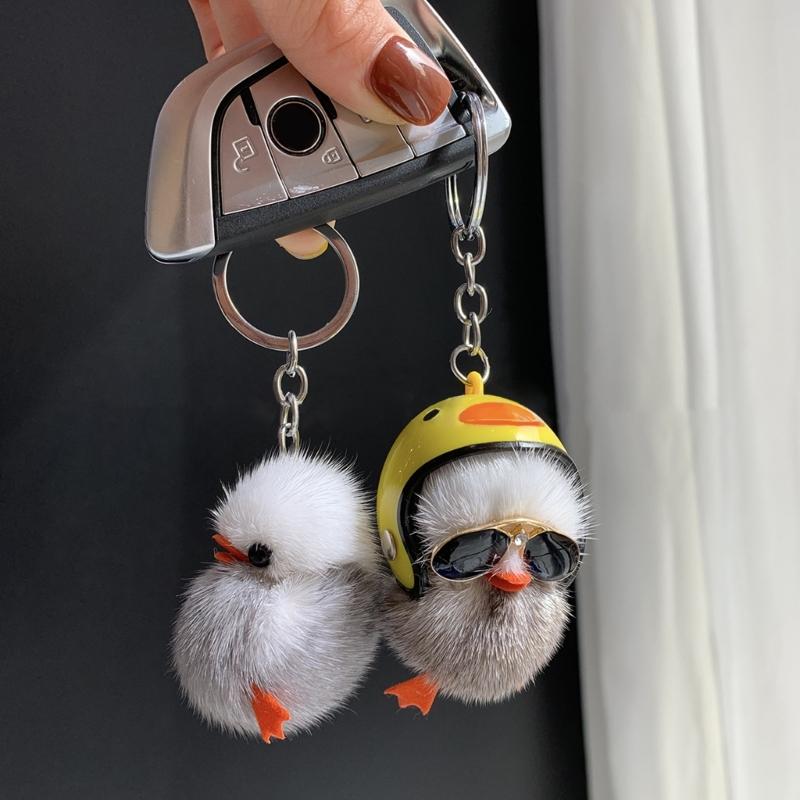 Helmet Duck Keychains Key Rings Key Chains Charm Fashionable Keychain Small Gift