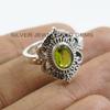 Oval Peridot Ring: Handmade 925 Sterling Silver Adjustable Band