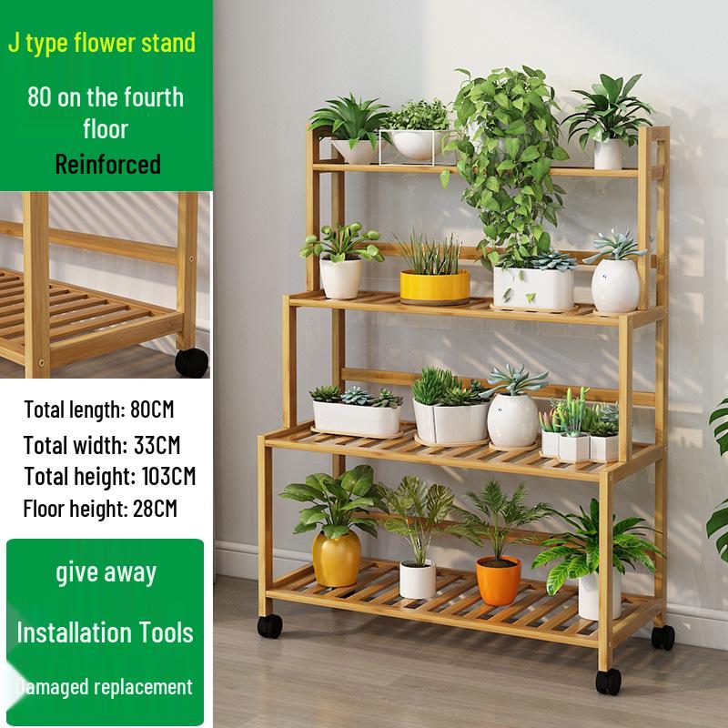 Bamboo Multi-Tier Indoor Plant Stand for Succulents and Flowers