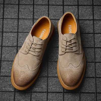 Günlük Deri Erkek Oxford Ayakkabı Yeni Klasik Brogue Ayakkabı Genç İngiliz Tarzı Yüksek Kaliteli El Yapımı Erkek Ayakkabısı Büyük Beden38 -46