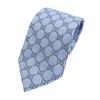 Excellent Tie GG Pattern Light Blue Silk Mens 201003 Used