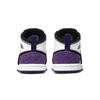 Air Jordan 1 Mid SE Toddler 'Varsity Purple' (Unisex) White / Black / Light Solar Flare Heather / Varsity Purple Toddler Shoes BQ6933 105