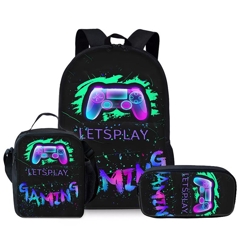 Poupées russes emblématiques préférées distinctives drôles Design 3D 3 pièces/Ensemble sacs pour élèves apprenants Sac à dos quotidien pour ordinateur portable Sac repas Trousse à crayons