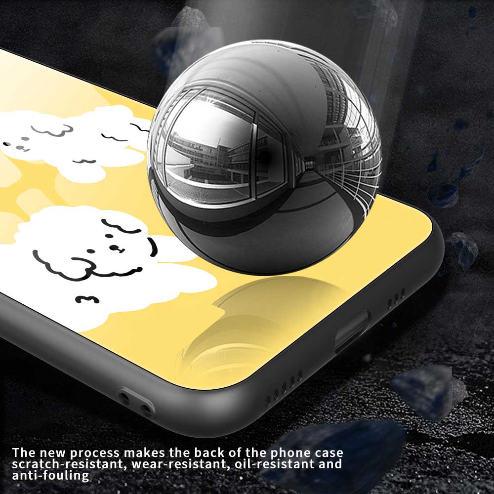 For iPhone 17 Pro Max Case TPU PC Tempered Glass Pattern Printing Phone Back Cover