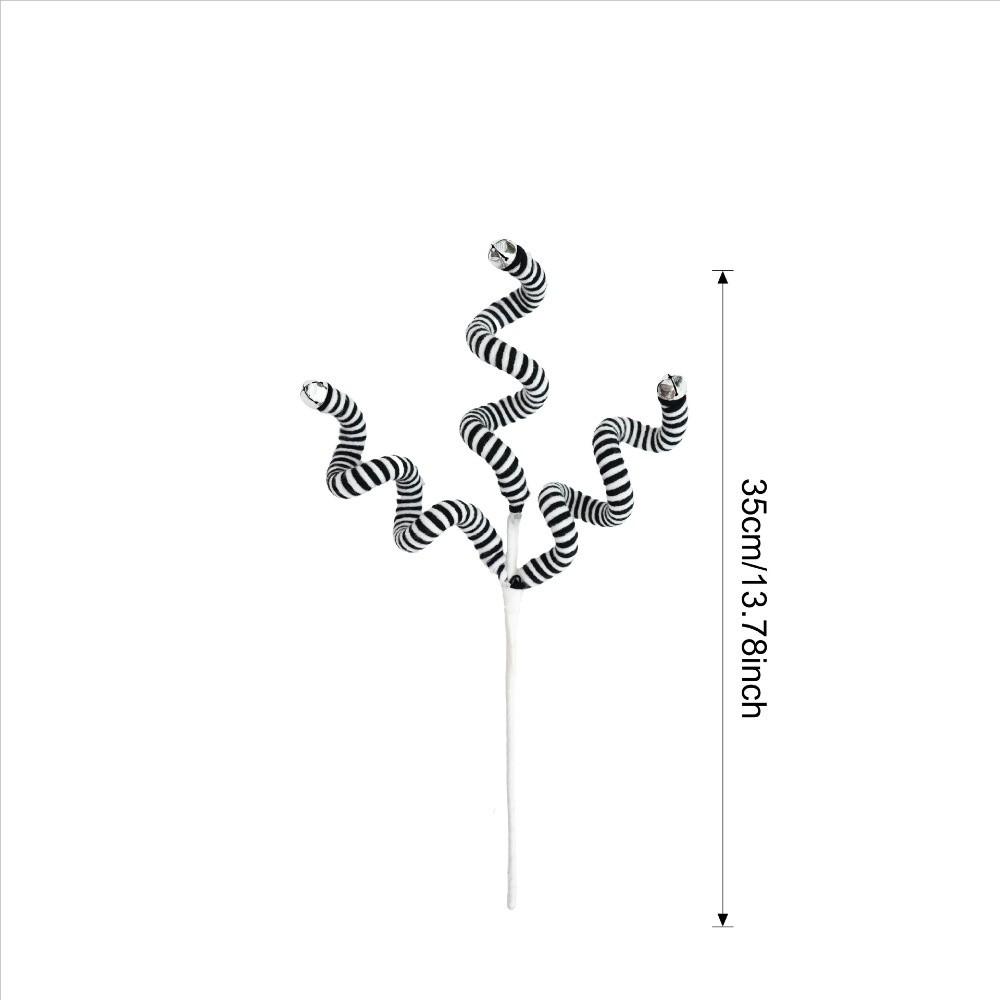 

1pcs Curly Pick Branch Xmas DIY Bouquet with Bell DIY Twisted Lollipop Flower Branches Multi Scene Candy Cane Branch