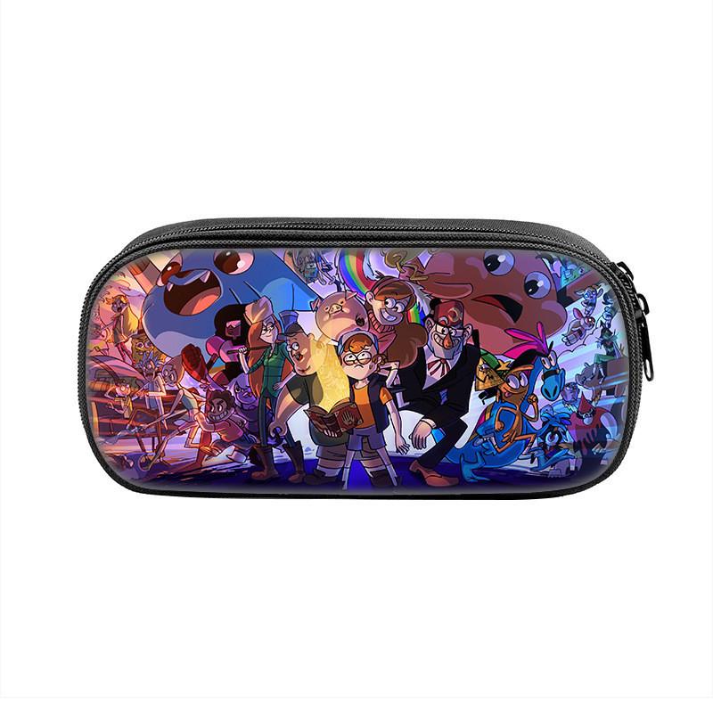 Gravity Falls Cartoon Pencil Case Large Capacity Nylon School Supply Organizer For Students