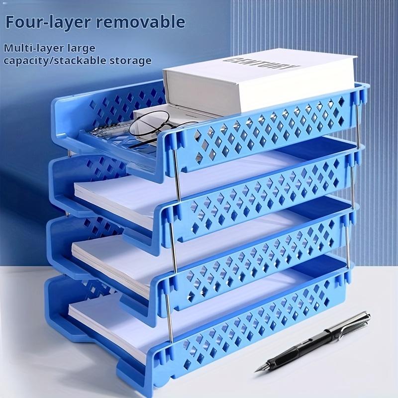 Office Desktop Bookshelf Storage Box for A4 Documents, Multi-layer File Frame Organizer and Classification File Rack