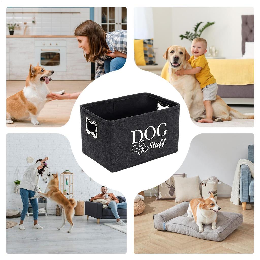 Pet Toy Storage Box With Handle Convenient Clothing Sundries Blanket Toy Storage Basket Organizer Pet Bin Accessories