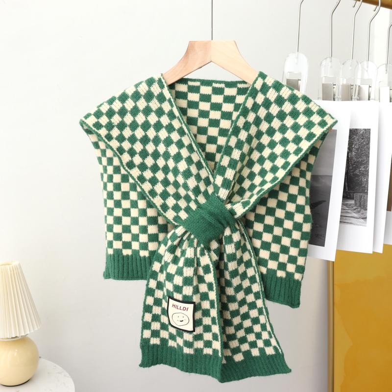 Koreański Sweter z Czystego Koloru Ciepły Szal Zimowy Damski Bluzka Ramiona Fałszywy Kołnierz Peleryna Wiązany Szalik Ochraniacz Na Szyję Szalik Dla Kobiet