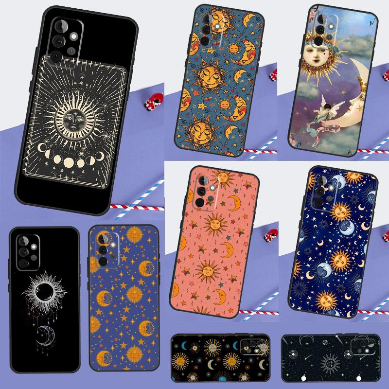 Sun And Moon Star For Samsung Galaxy A55 A35 A15 A22 A32 A52 A54 A34 A14 A53 A33 A56 A36 A26 A16 A05 A06 Case