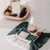 Handwoven Cotton Rope Heat Resistant Square Placemat with Fringe Decorative Table Pad for Hot Cups Plates and Coffee Mugs