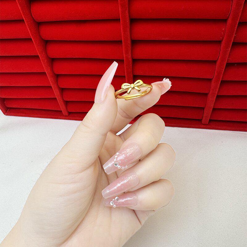 Exquisite Sand Gold Open Ring for Women: High-End Niche Design, Light Luxury Style, Long-Lasting Color, Imitation Gold.