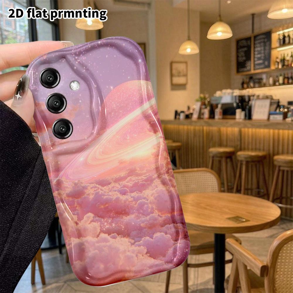 Phone Case: 2D Flat Samsung Galaxy A34 A35 M05 M06 S20 S22 S21 FE Plus 5G Protective Case, Saturn Starry Sky, Christmas and Halloween Gift