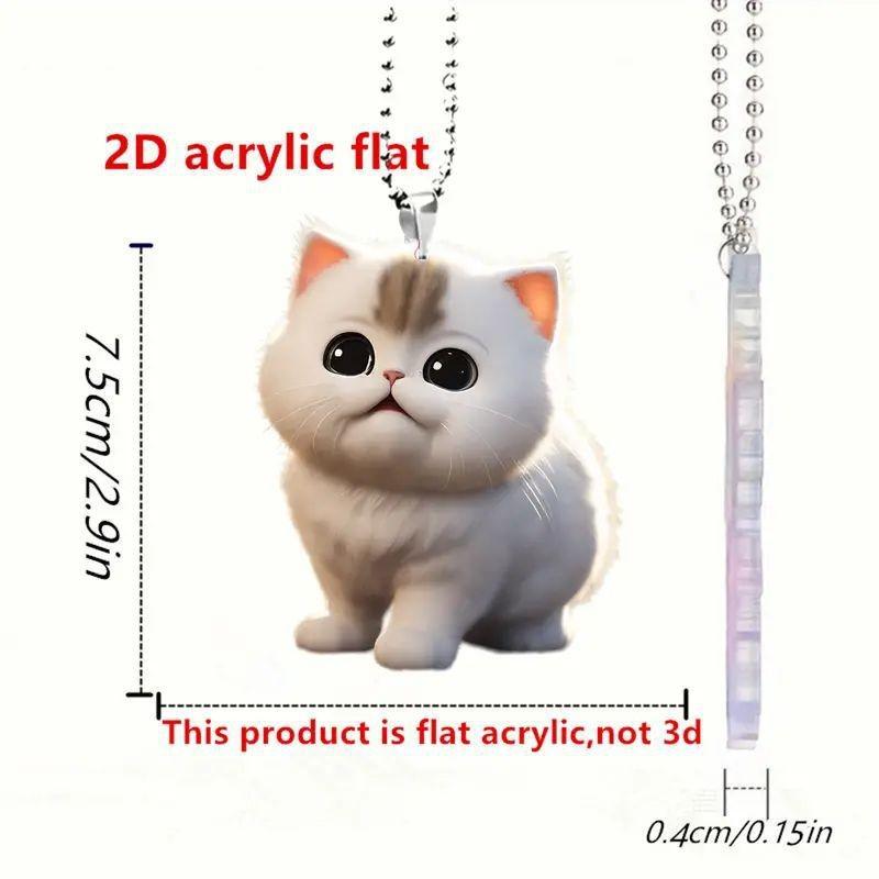 

Привлекающая внимание акриловая мультяшная кошка-украшение, белоснежная кошка с большими глазами для использования в интерьере