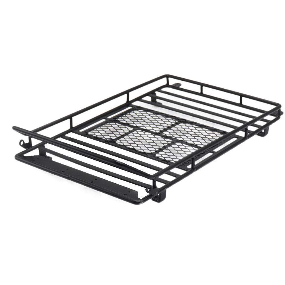 Metal Roof Rack with 4 LED Lights for 1:10 RC Rock Crawler SCX10II 90046 90047 SCX10 D90 Wrangler Trx4 Luggage Rack